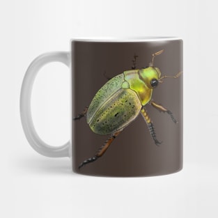 Iridescent green and gold beetle Mug